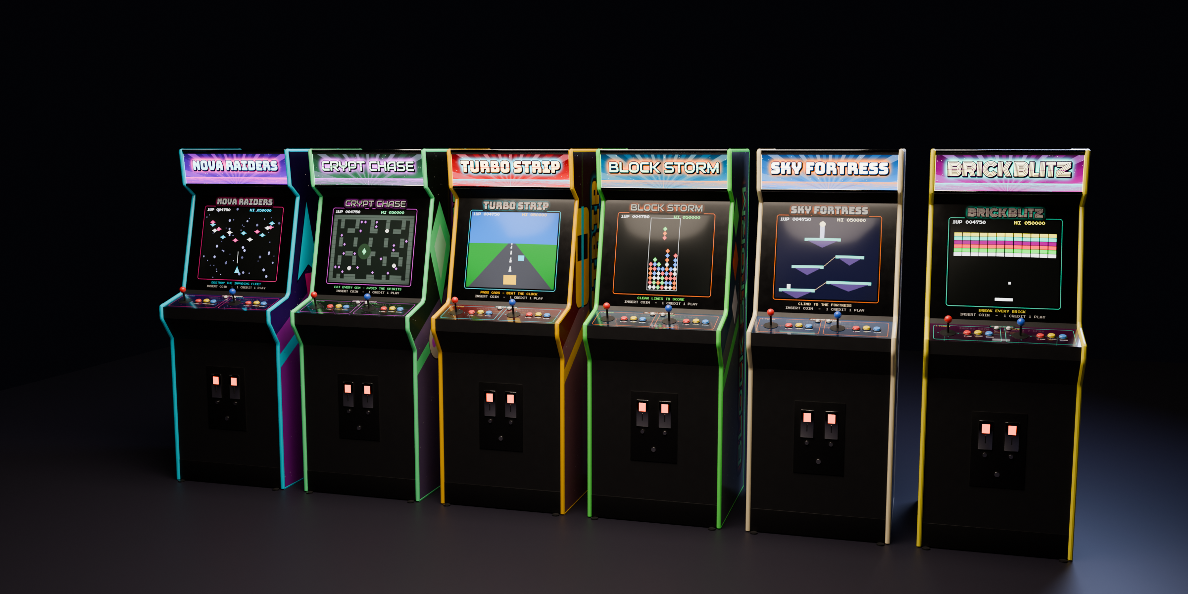 Brick Blitz Arcade Cabinet (Free Sample), render 2 of 2